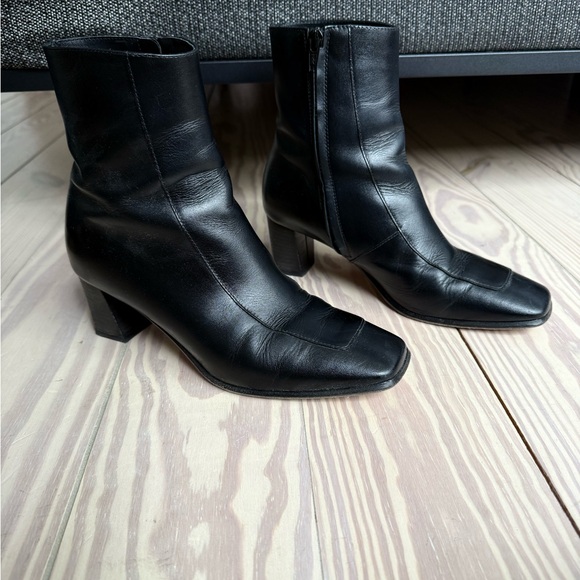Banana Republic Black Italian Leather Ankle Boots-  Lucca Boots - Picture 14 of 15